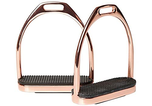 Rose Gold Fillis Stirrups Doted Rubber Foot Rest/Horse Riding Irons