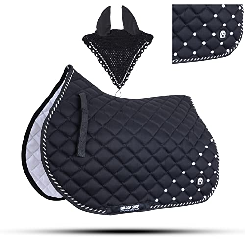 GLP Numnah Saddle Pads with Matchy Bonnet Set with Jewel (Ship from USA)