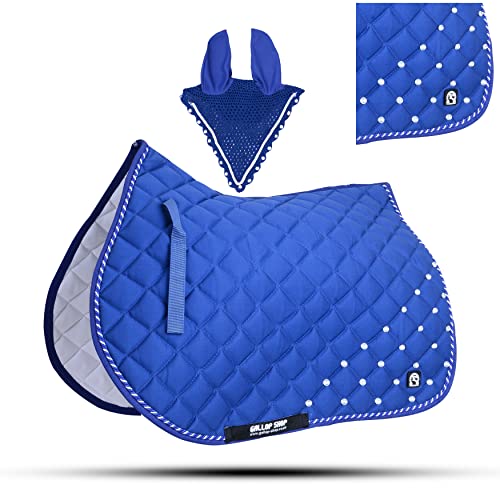 GLP Numnah Saddle Pads with Matchy Bonnet Set with Jewel (Ship from USA)