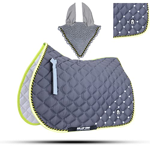 GLP Numnah Saddle Pads with Matchy Bonnet Set with Jewel (Ship from USA)