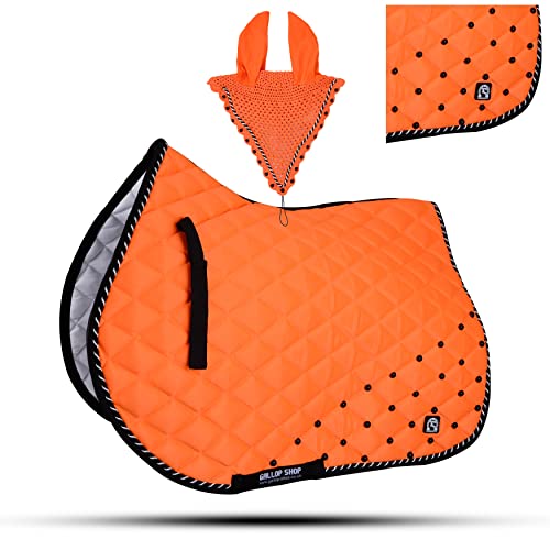 GLP Numnah Saddle Pads with Matchy Bonnet Set with Jewel (Ship from USA)