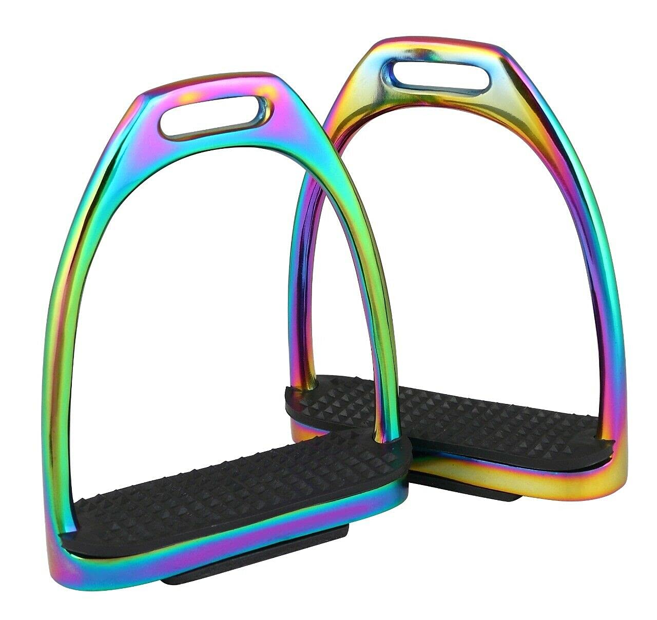 GRP Rainbow Fillis Stirrups Doted Rubber Foot Rest / 4.75" Horse Riding Stirrups