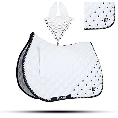 GLP Numnah Saddle Pads with Matchy Bonnet Set with Jewel (Ship from USA)