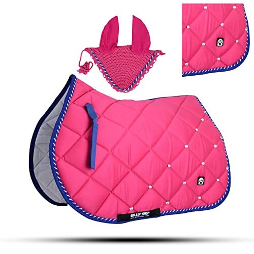 Numnah Horse Saddle Pad With Matching Ear Bonnet (Ship From USA)…